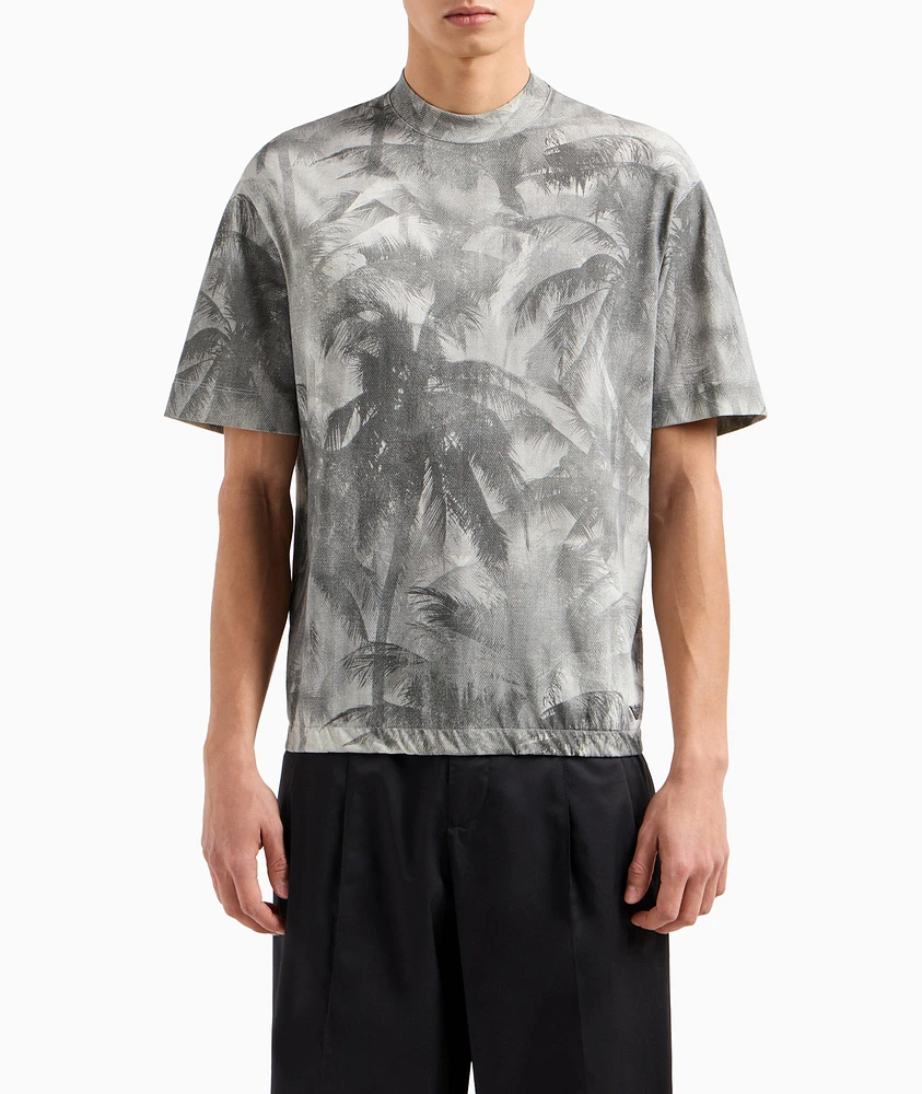 Palm Tree Cotton Jersey T-Shirt