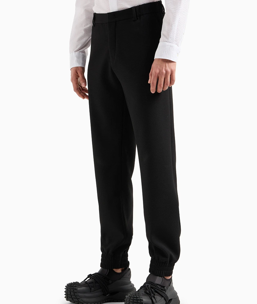 Micro Texture Crepe Jogger Dress Pants