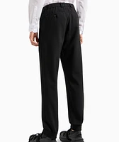 Micro Texture Crepe Jogger Dress Pants