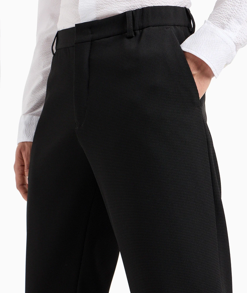 Micro Texture Crepe Jogger Dress Pants