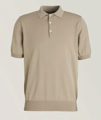 Solid Cotton Knit Polo