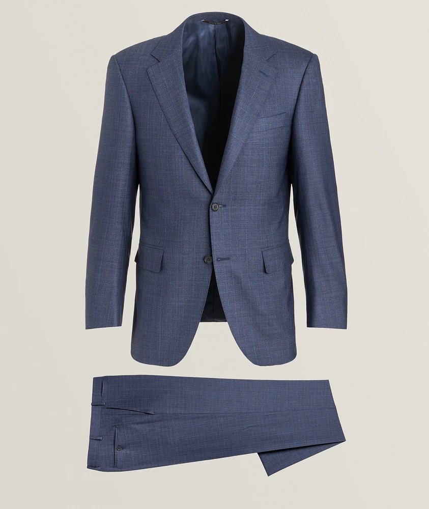 Regular-Fit Checkered Stretch-Wool Suit