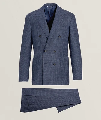 Kei Denim-Effect Miniature Checkered Wool-Blend Suit