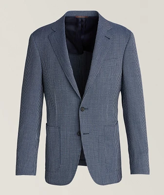 Kei Linear Stretch-Wool & Silk Sport Jacket