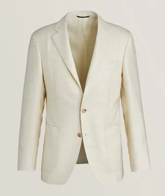 Kei Horizontal Line Wool, Silk & Linen Sport Jacket