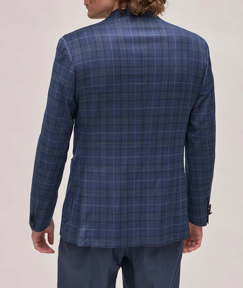 Kei Windowpane Stretch-Wool Sport Jacket