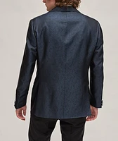 Pura Seta Tonal Damask Silk Tuxedo Jacket