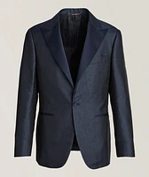 Pura Seta Tonal Damask Silk Tuxedo Jacket