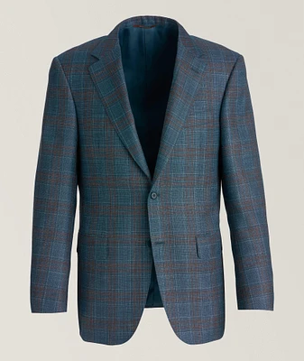 Large Check Wool-Blend Sport Jacket