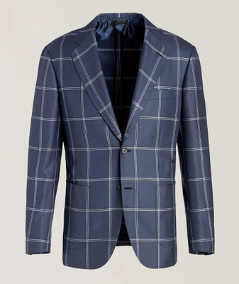 New Plume Large Check Cashmere-Silk Sport Jacket