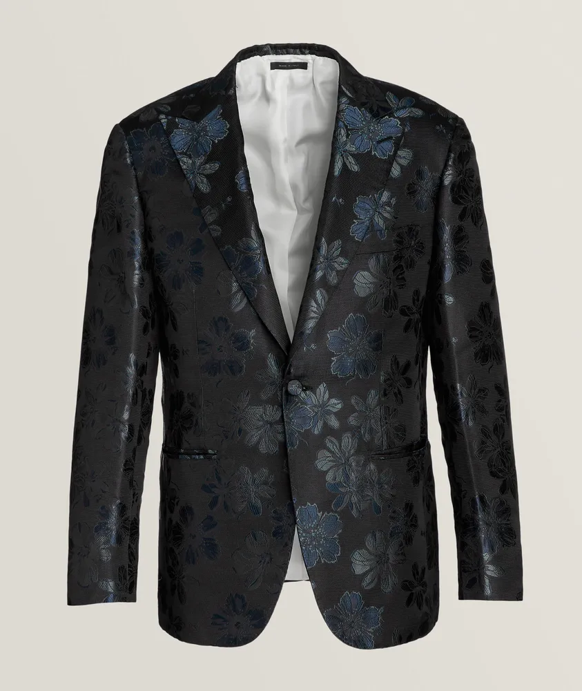 Floral Jacquard Silk Cocktail Jacket