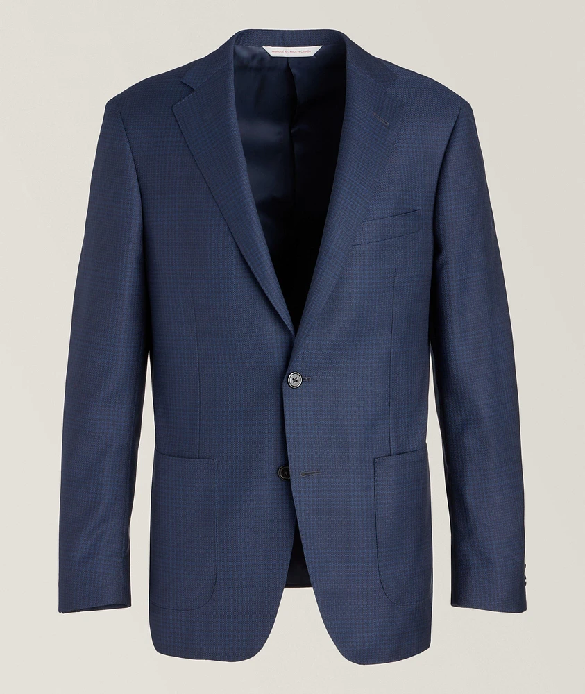 Plaid Wool-Silk Sport Jacket