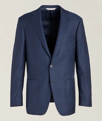Plaid Wool-Silk Sport Jacket