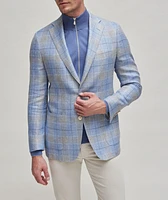 Windowpane Linen-Wool Sport Jacket