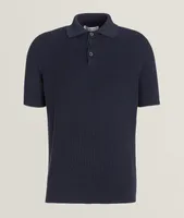 Ribbed Knit Cotton Polo