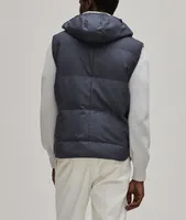 Stretch-Polyamide Reversible Hood Down Vest