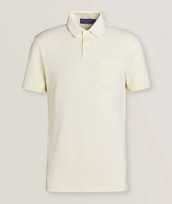 Textured Linen-Cotton Polo