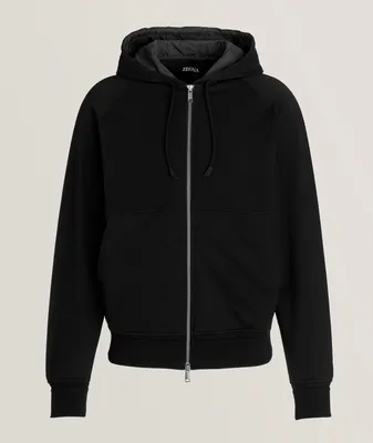 Stretch-Cotton Hooded Sweater