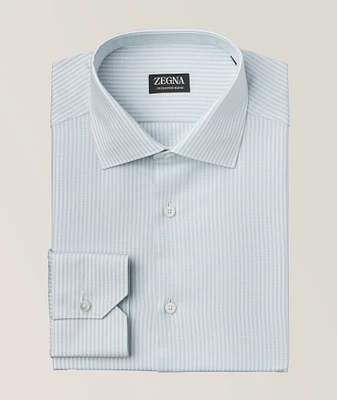 Striped Crossover Blend Dress Shirt