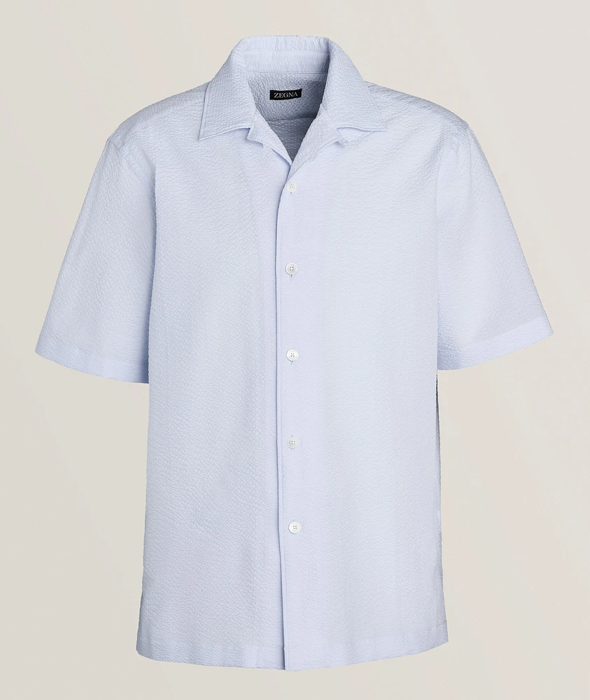 Textured Pure Cotton Camp Shirt