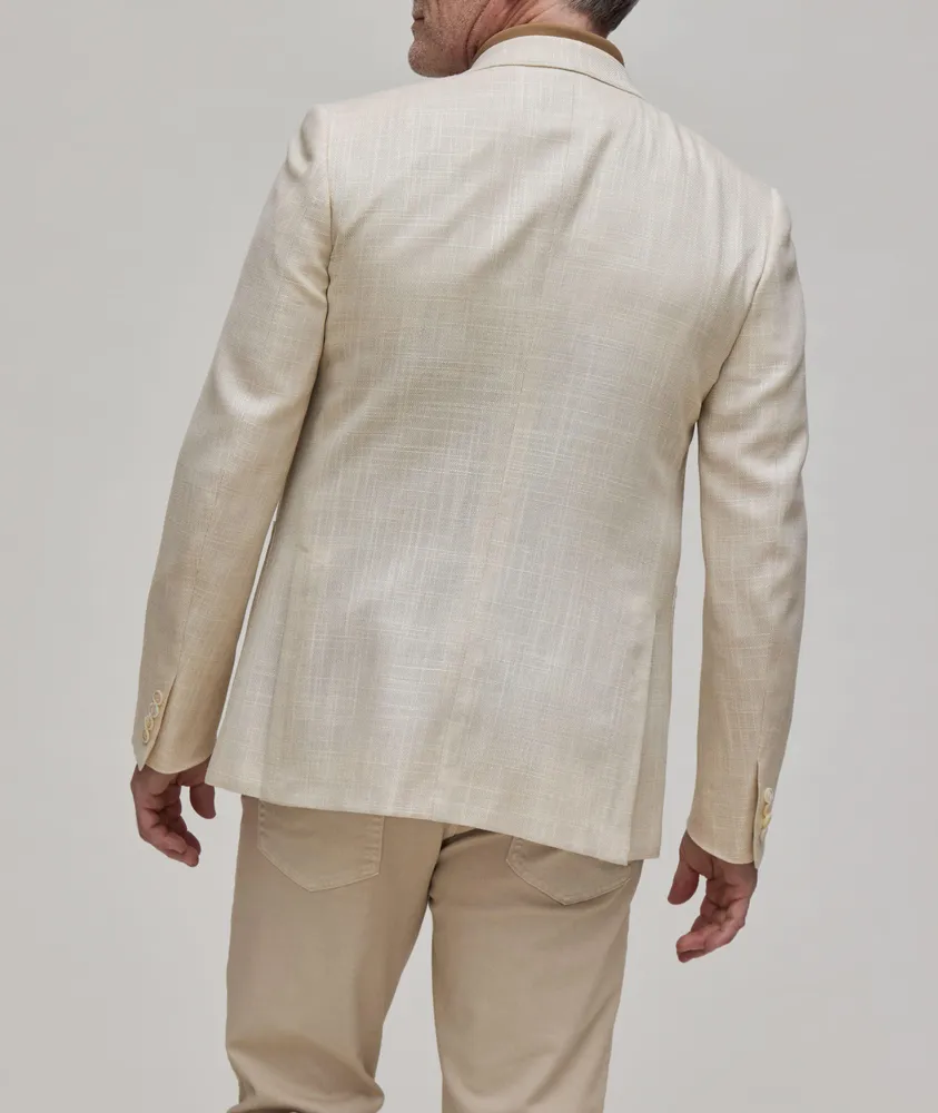 Natural Textured Wool-Silk Sport Jacket