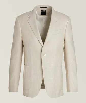 Natural Textured Wool-Silk Sport Jacket