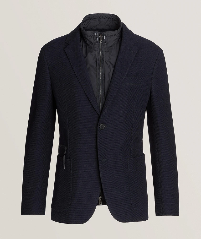 High Performance Jersey Wool-Blend Down Jacket