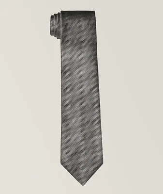 Miniature Herringbone Silk Tie 
