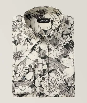 Linear Floral Fluid Fit Sport Shirt
