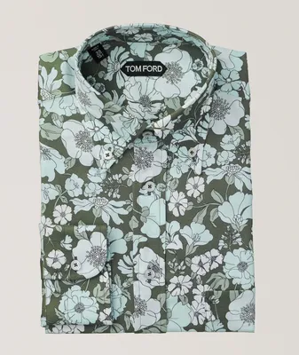 Delicate Floral Lyocell Sport Shirt