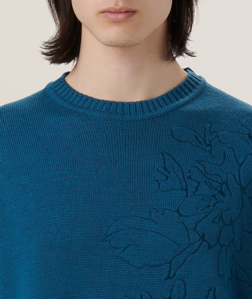 Floral Embroidered Merino Wool Sweater