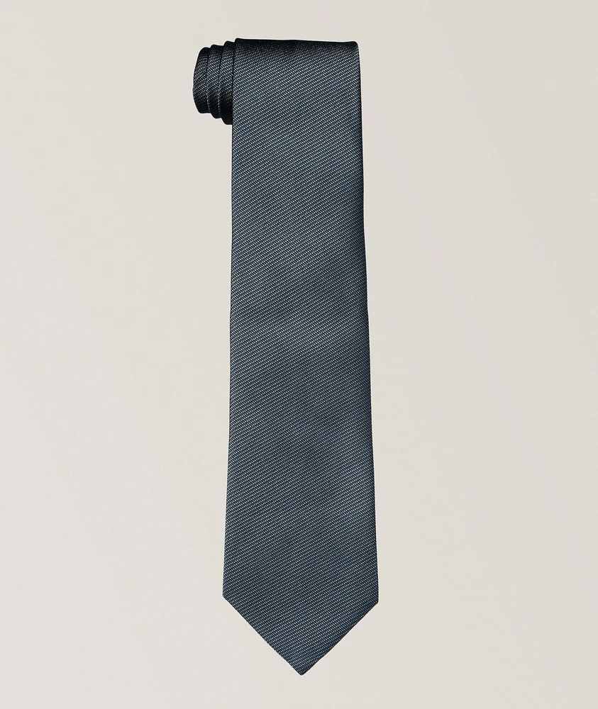 Micro-Diagonal Weave Silk Tie 