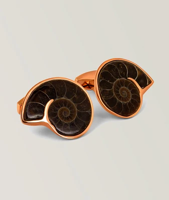 Ammonite Rose Gold Cufflinks