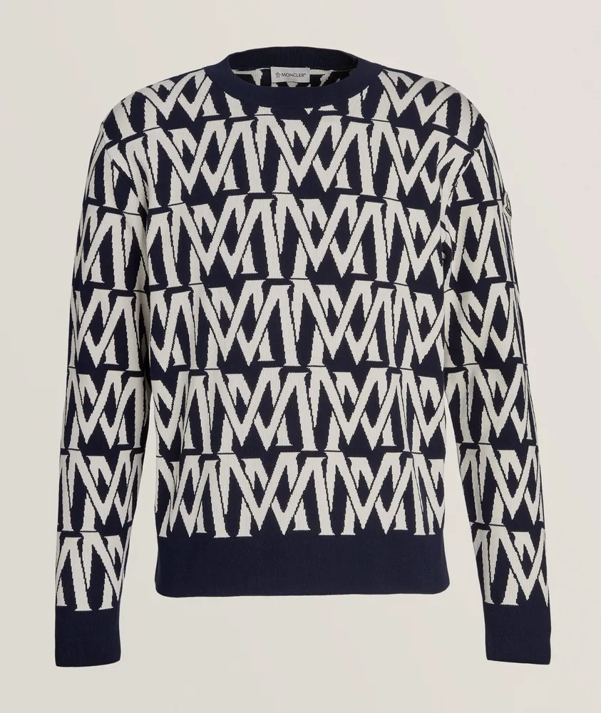 Jacquard Monogram Cotton-Blend Sweater