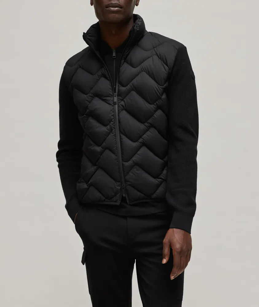 Quilted Mixed Material Down Jacket