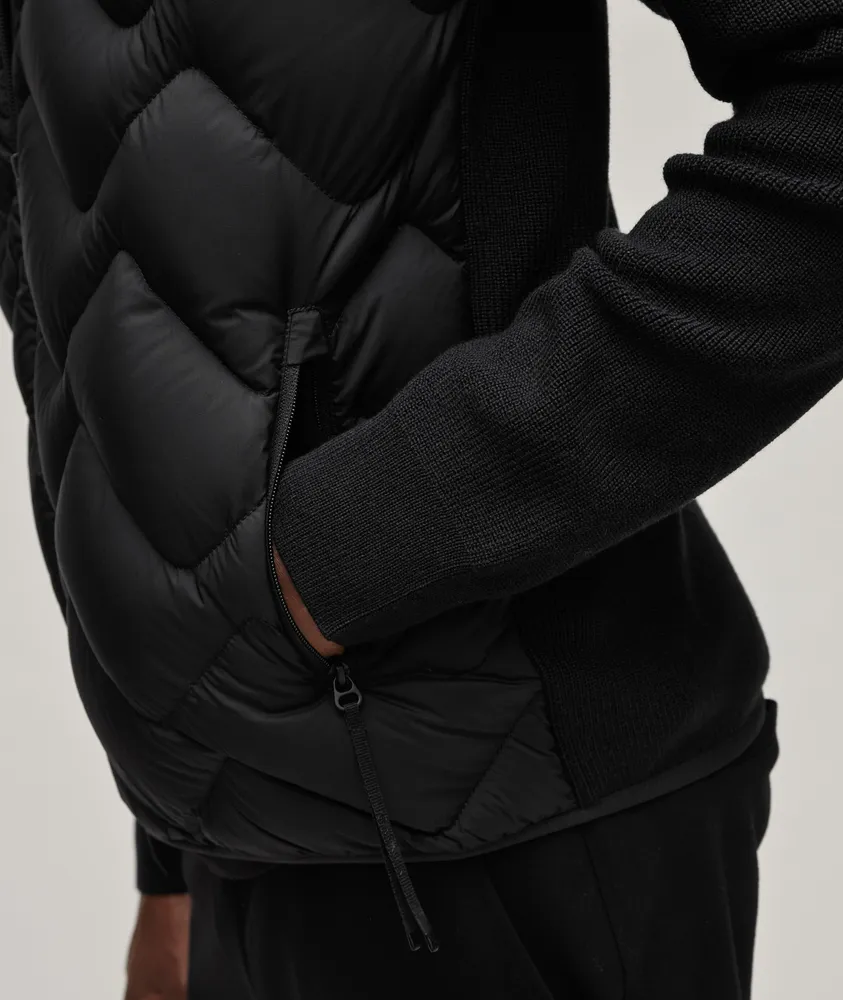 Quilted Mixed Material Down Jacket