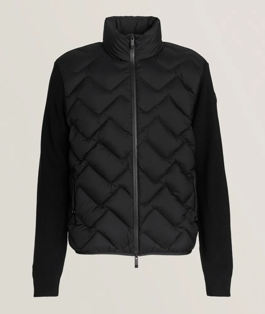 Quilted Mixed Material Down Jacket