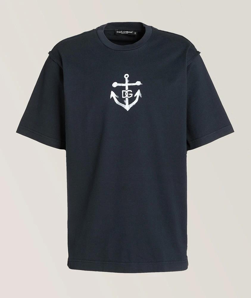 Marina Collection Anchor Print T-Shirt