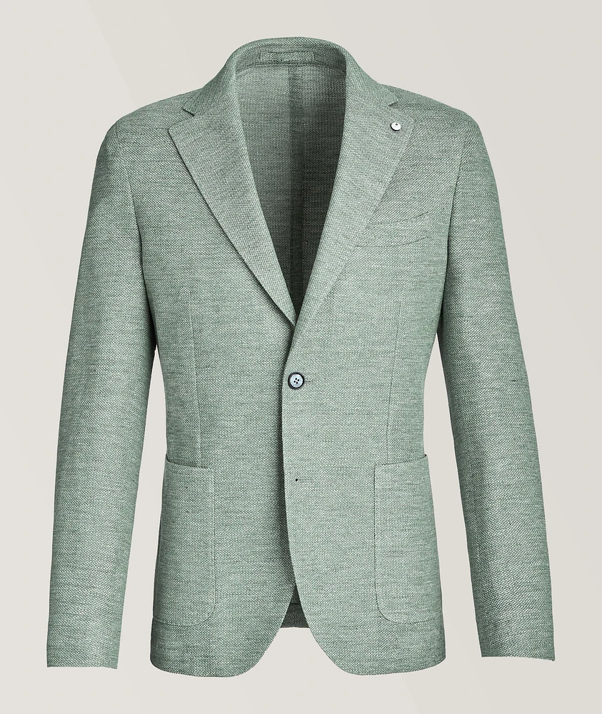 Stitched Jersey Linen-Cotton Sport Jacket