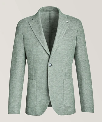 Stitched Jersey Linen-Cotton Sport Jacket