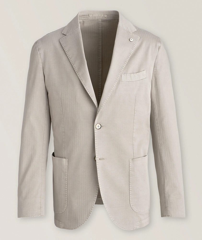 Tonal Stripe Stretch-Polyamide Sport Jacket