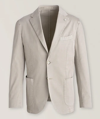 Tonal Stripe Stretch-Polyamide Sport Jacket