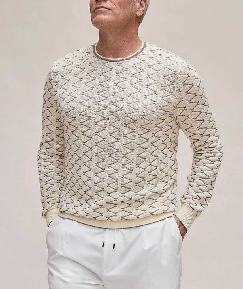 Geometric Cotton-Blend Sweater