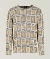 Jacquard Geometric Linen-Blend Sweater