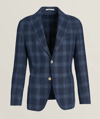 Platinum Collection Checked Linen-Wool Sport Jacket