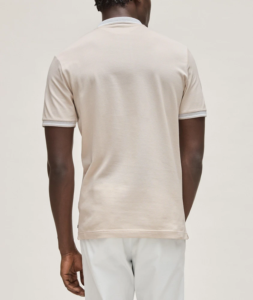 Contrast Tipped Pique Cotton Polo