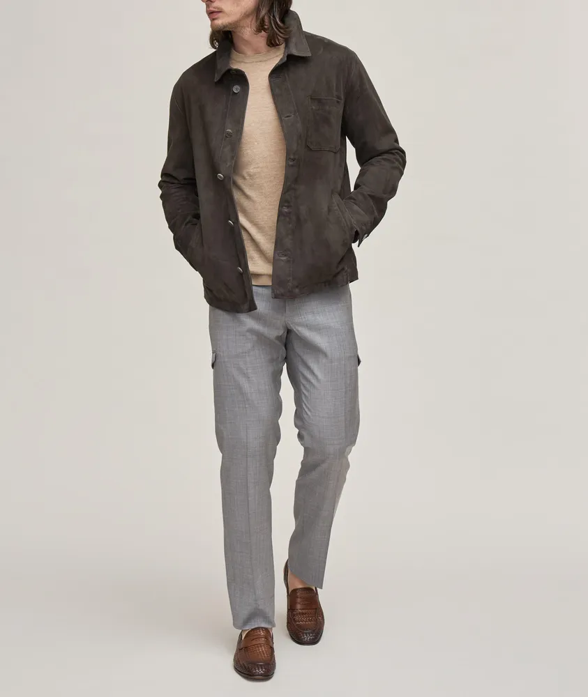 Brera Suede-Leather Overshirt