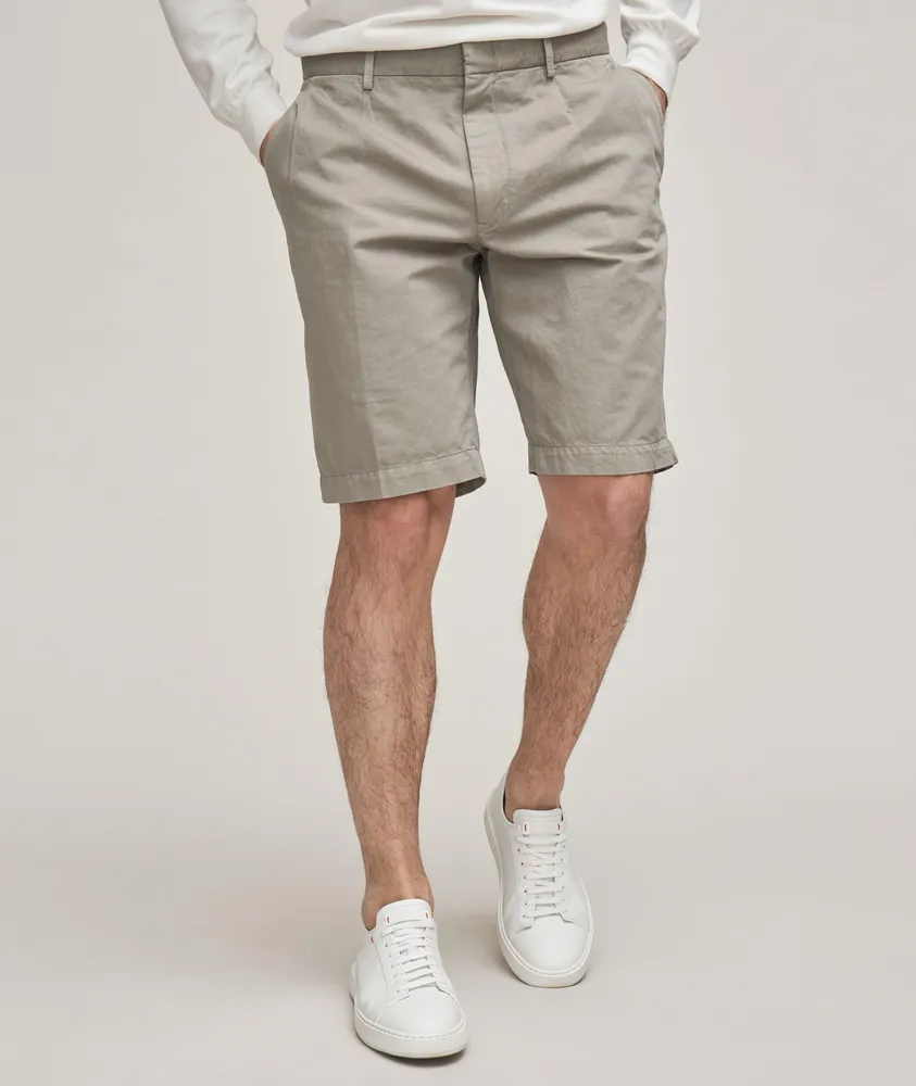 Cotton-Linen Chino Shorts