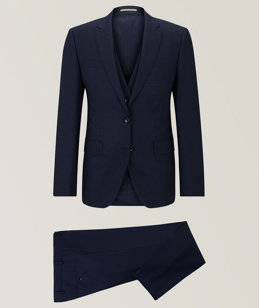 Patterned Stretch-Wool Suit