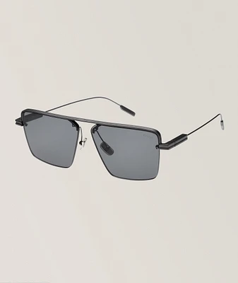 Geometric Smoked Lens Sunglasses